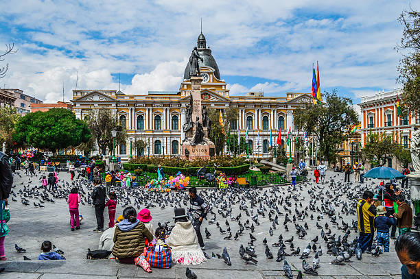 La Paz, Bolivia - Plaza Murillo stock photo