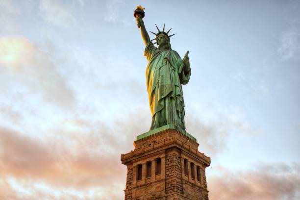 Lady Liberty on the Hudson stock photo