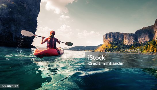 istock Lady with kayak 516449022
