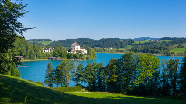 Lake Fuschlsee, Austria, in summer stock photo