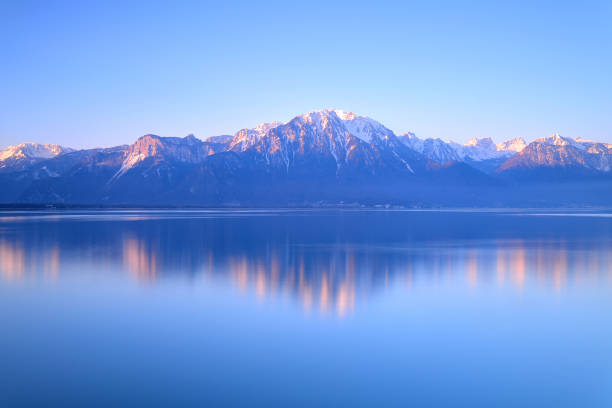 Lake Geneva of Montreux stock photo