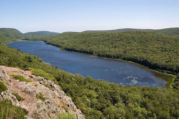 Lake of the Clouds in the Porcupine Mountains stock photo