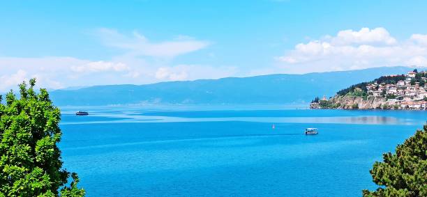 Lake ohrid macedonia stock photo