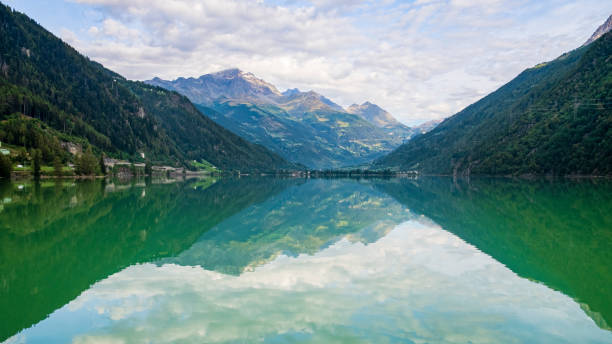 Lake Poschiavo, Switzerland stock photo