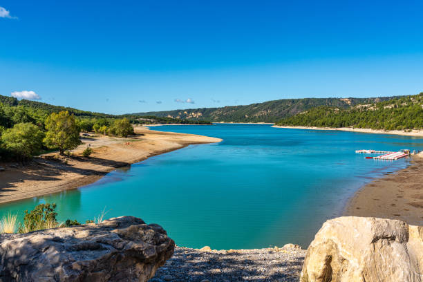 Lake Sainte-Croix, Verdon Gorge, Provence in France stock photo