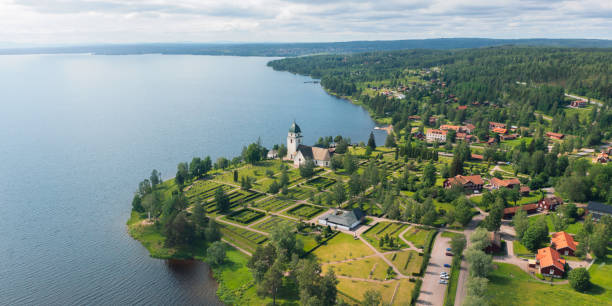 Lake Siljan viewed from Rättvik stock photo