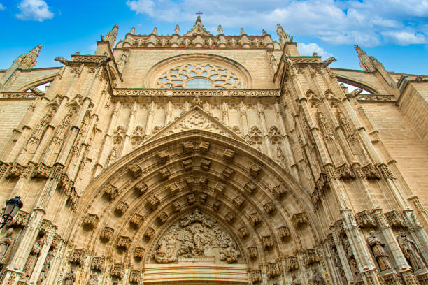 Landmark Santa Maria cathedral in Seville Landmark Santa Maria cathedral in Seville. seville cathedral stock pictures, royalty-free photos & images