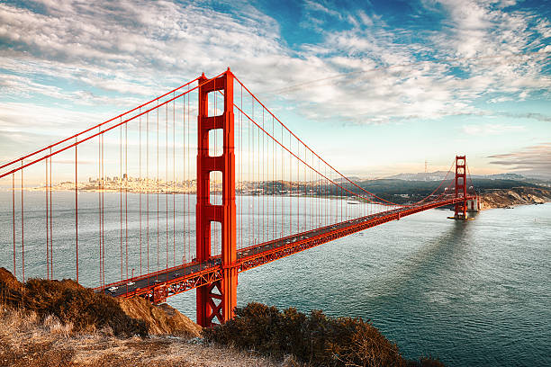 Landscape image of the Golden Gate Bridge, San Francisco stock photo