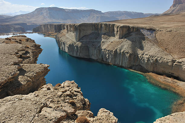 Landscape of Band-e-Amir lakes, Afghanistan stock photo