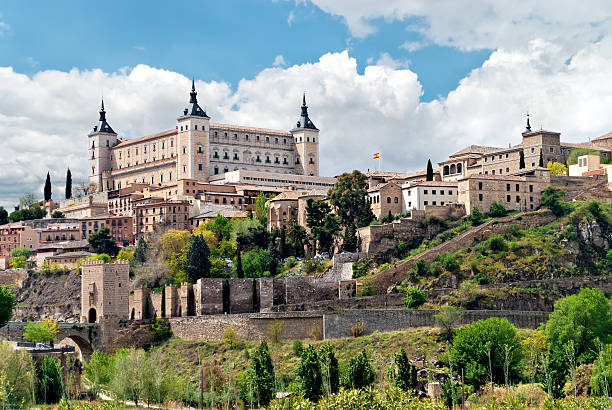 Landscape of historic buildings in Toledo,Spain stock photo
