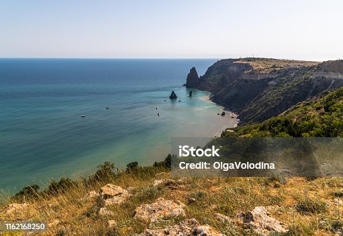 istock Landscape of the sea coast in a Crimea. Fiolent headland 1162168250
