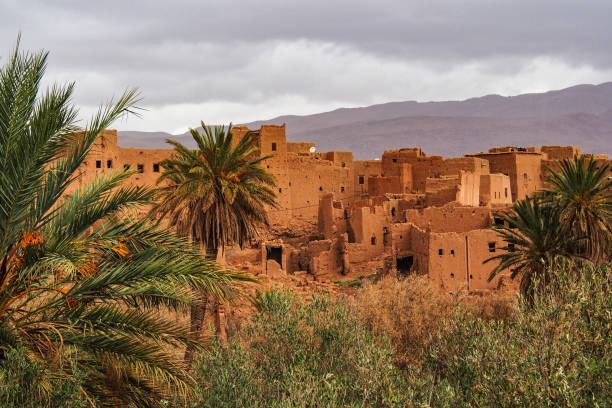 Landscape of the thousand kasbahs valley, Morocco stock photo