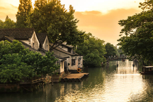 Landscape of Wuzhen, a historic scenic town Landscape of Wuzhen, a historic scenic town wuzhen stock pictures, royalty-free photos & images