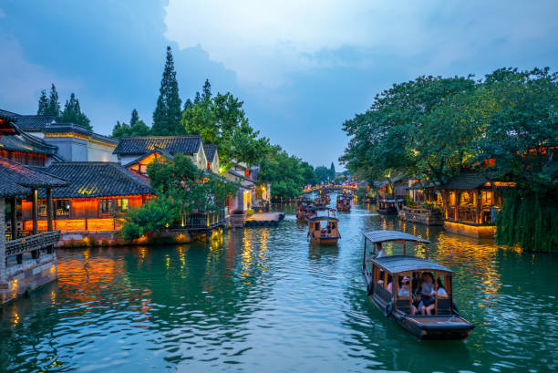 landscape of wuzhen landscape of wuzhen,  a historic scenic town wuzhen stock pictures, royalty-free photos & images