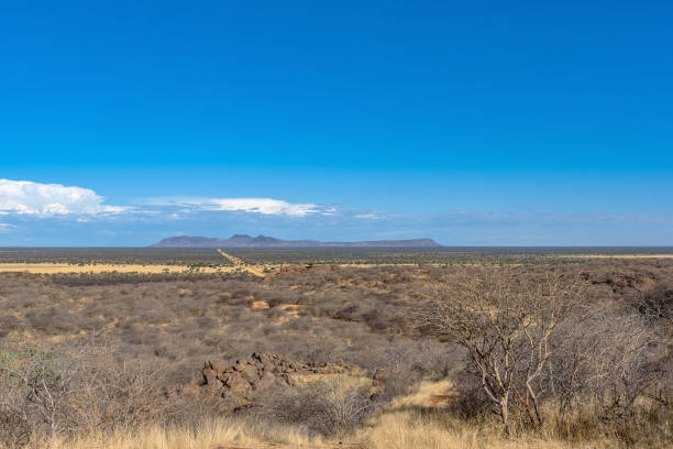 landscape on the grounds of the Ovita Wildlife Restcamp, Okahandja, Namibia stock photo