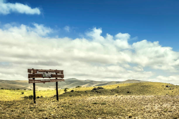 paesaggio lungo il percorso, ingresso alla riserva naturale, camino del cuadrado, sierras chicas, cordova, argentina. - cuadrado foto e immagini stock