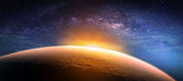 Landscape with Milky way galaxy. Sunrise and planet view from space with Milky way galaxy. (Elements of this image furnished by NASA) Landscape with Milky way galaxy. Sunrise and planet view from space with Milky way galaxy. (Elements of this image furnished by NASA) venus planet stock pictures, royalty-free photos & images
