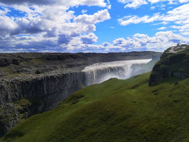 Landscapes of Iceland - Dettifoss Waterfall A view of the impressive and powerful Dettifoss waterfall in northern Iceland. dettifoss waterfall stock pictures, royalty-free photos & images