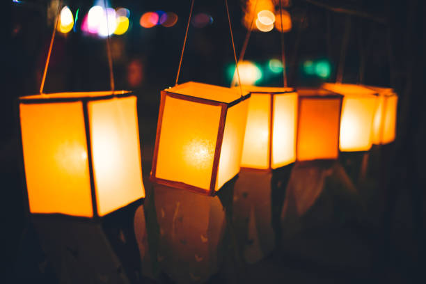 lanterns in festival stock photo
