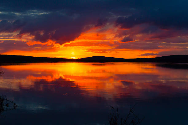 Lapland Sunset stock photo