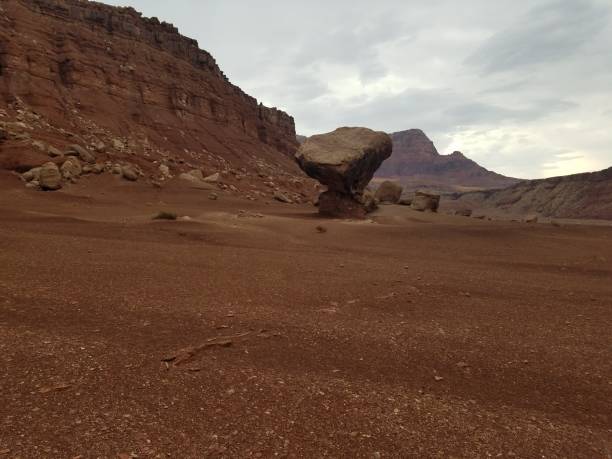 Large Balancing Rock in the Desert stock photo
