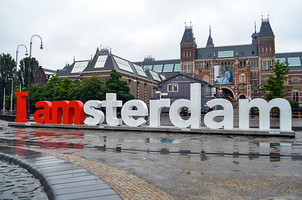 Large sculpture in Amsterdam stock photo