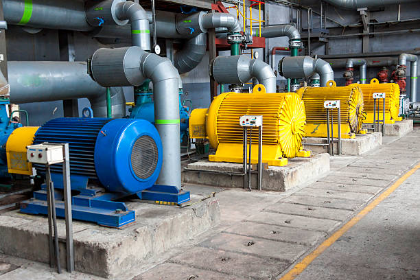 Large water pumps stock photo