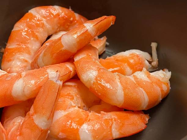 Large White Shrimp (Penaeus setiferus) ready to be served Large White Shrimp (Penaeus setiferus) ready to be served taiwan food prawn snack stock pictures, royalty-free photos & images