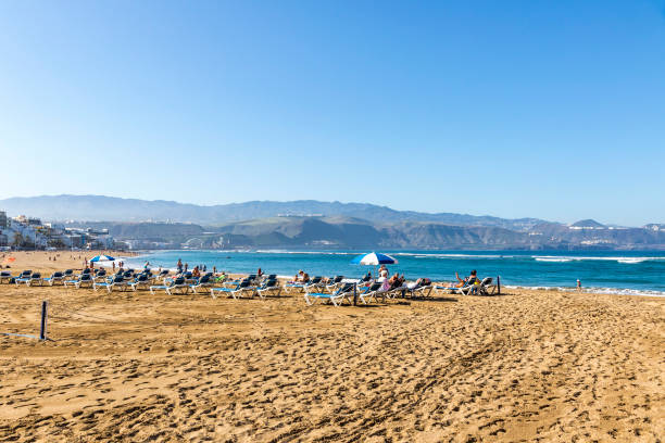 Las Canteras Beach in Las Palmas de Gran Canaria, Spain stock photo