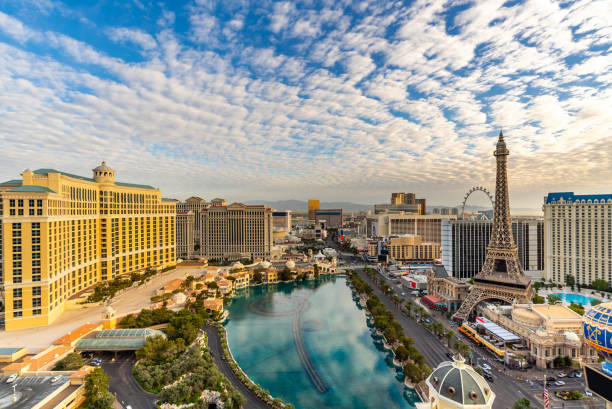 Las Vegas strip Aerial view stock photo