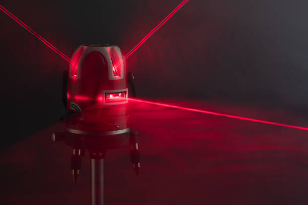 laser-level-tool-red-light-beams-in-smok