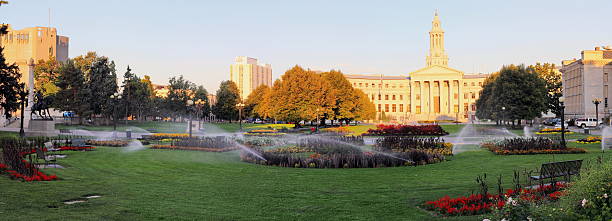 Late summer morning at Denver Civic Par Overview stock photo
