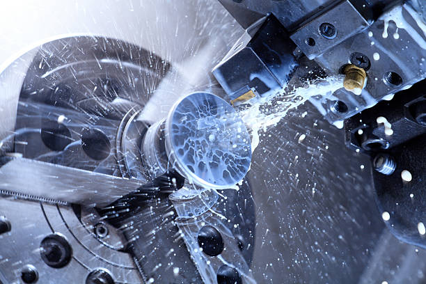 CNC lathe processing CNC lathe processing. cnc machine stock pictures, royalty-free photos & images
