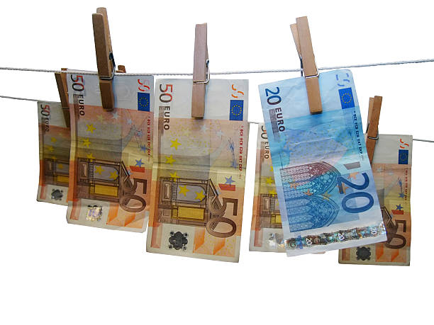 Laundered Euros stock photo
