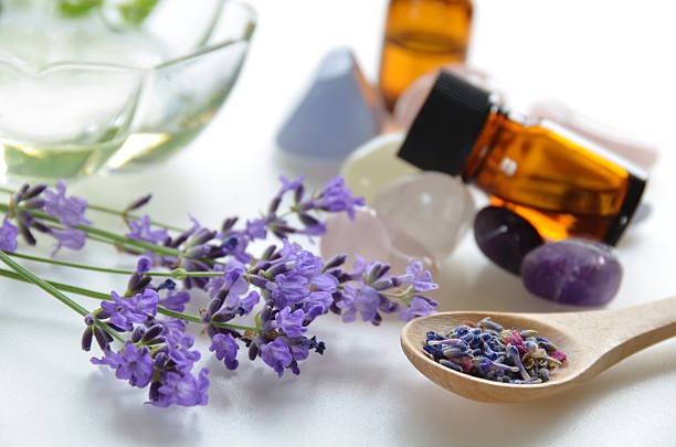 lavender for beauty treatment stock photo