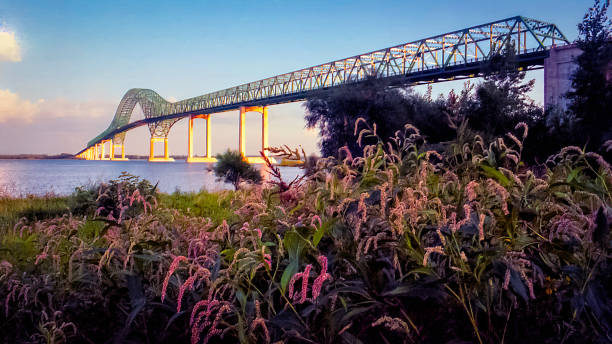 Laviolette Bridge, Quebec stock photo