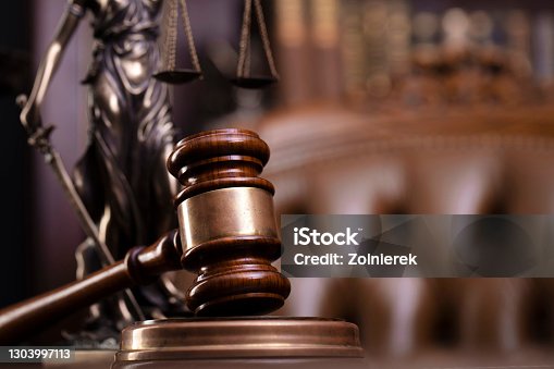 istock Law theme. Judge chamber. 1303997113