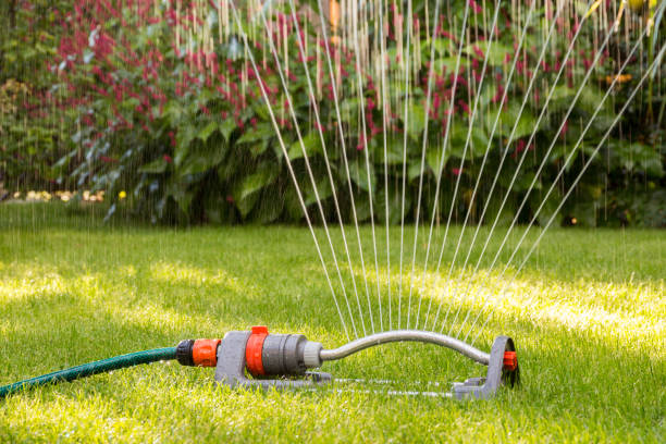 Lawn sprinkler Close up of a lawn sprinkler watering stock pictures, royalty-free photos & images
