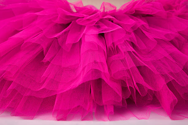 Layers of pink netting from a tutu stock photo