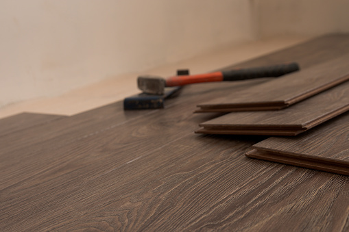 Laying A Laminate Under The Color Of A Tree On The Floor Lie