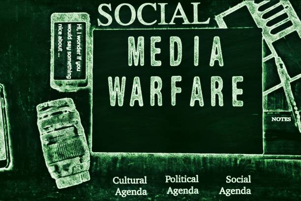 Learning about Social Media Warfare Concept stock photo