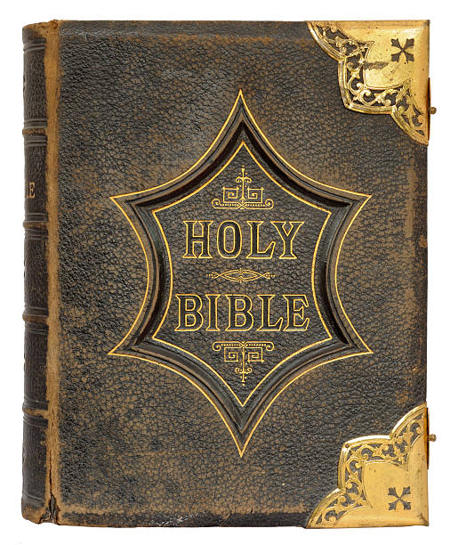 Leather Brass-bound Bible stock photo