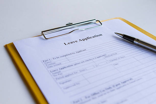 Leave Application Form stock photo