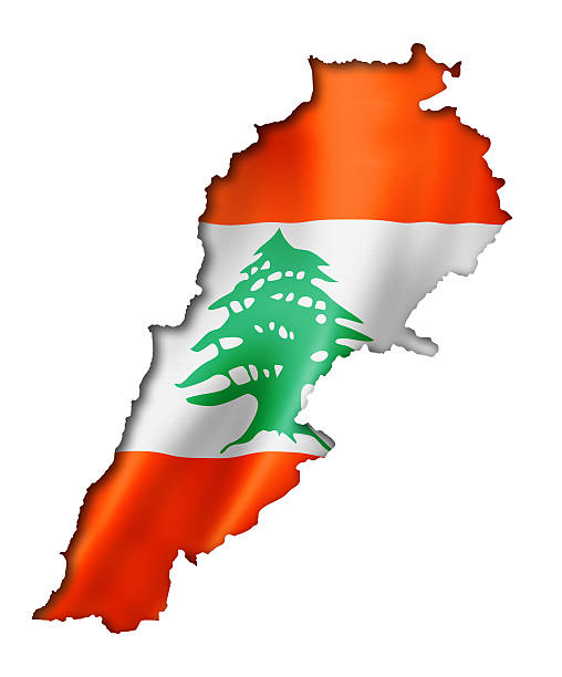 Lebanese flag map Lebanon flag map, three dimensional render, isolated on white Lebanon Flag stock pictures, royalty-free photos & images