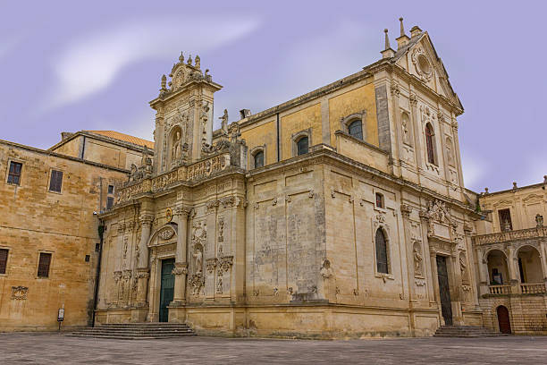 Lecce Cathedral Cathedral of Lecce, the two facades lecce stock pictures, royalty-free photos & images
