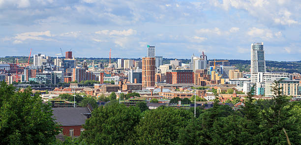 Leeds city centre skyline stock photo