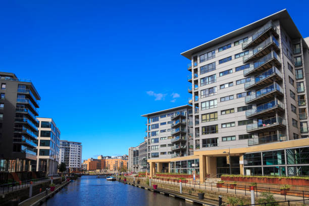 Leeds dock apartments and offices stock photo