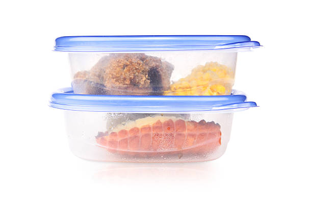 Leftovers Dinner leftovers in plastic containers.Similar picture: plastic container stock pictures, royalty-free photos & images