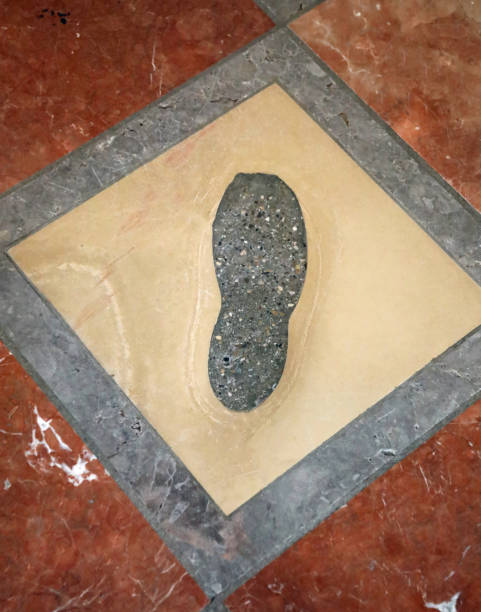 legendary footprint made by the Devil in the Cathedral stock photo
