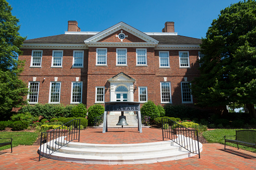 Government building by Legislative Hall, the Delaware State Capitol, in Dover, Delaware, USA
